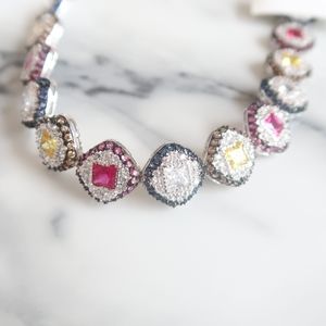 Sterling silver multi color bracelet